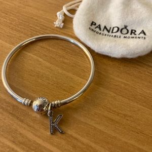 Pandora Bracelet with K Charm